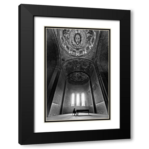 Holy Music Black Modern Wood Framed Art Print with Double Matting by Guven, Baris