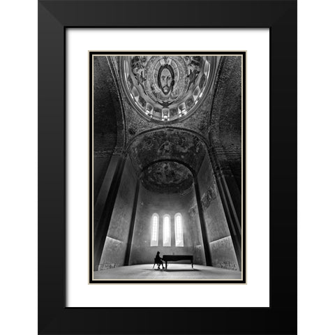 Holy Music Black Modern Wood Framed Art Print with Double Matting by Guven, Baris