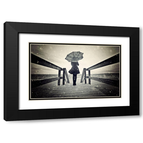 Awaiting Black Modern Wood Framed Art Print with Double Matting by Rozenzvig, Carmit