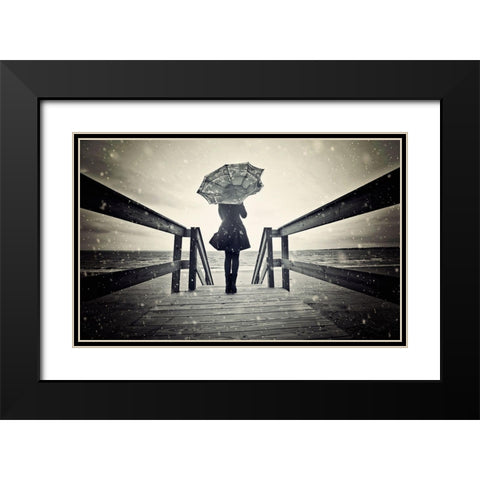 Awaiting Black Modern Wood Framed Art Print with Double Matting by Rozenzvig, Carmit