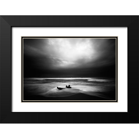 Naufrago Black Modern Wood Framed Art Print with Double Matting by Della Latta, Massimo