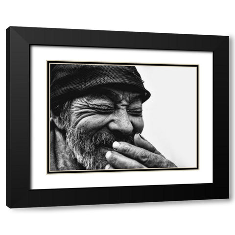 Untitled Black Modern Wood Framed Art Print with Double Matting by Suzuki, Tatsuo