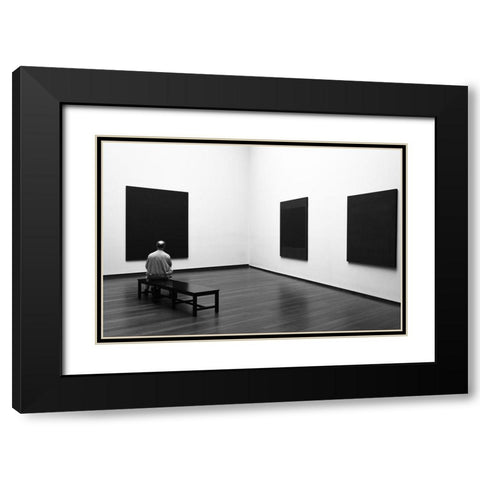 Enjoying Rothko Black Modern Wood Framed Art Print with Double Matting by Lionse, Art