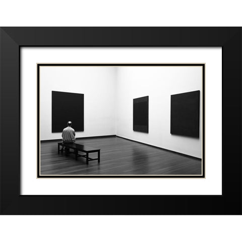 Enjoying Rothko Black Modern Wood Framed Art Print with Double Matting by Lionse, Art