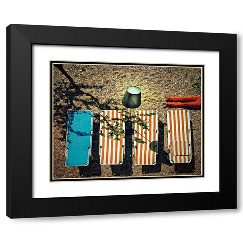 Beam Me Up! Black Modern Wood Framed Art Print with Double Matting by Ambra
