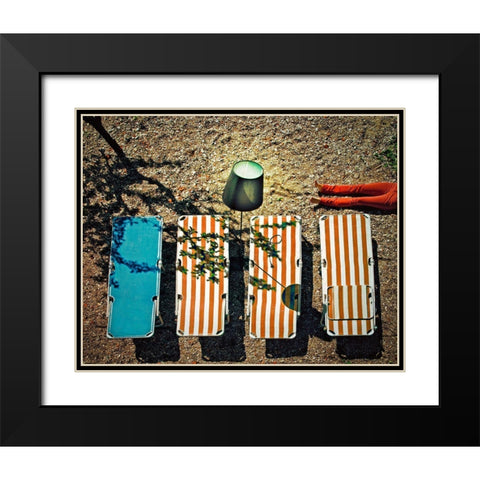 Beam Me Up! Black Modern Wood Framed Art Print with Double Matting by Ambra