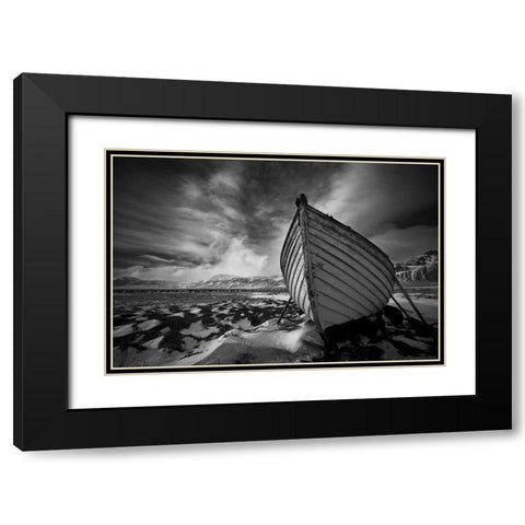 On Dry Land Black Modern Wood Framed Art Print with Double Matting by Ingibergsson, Bragi