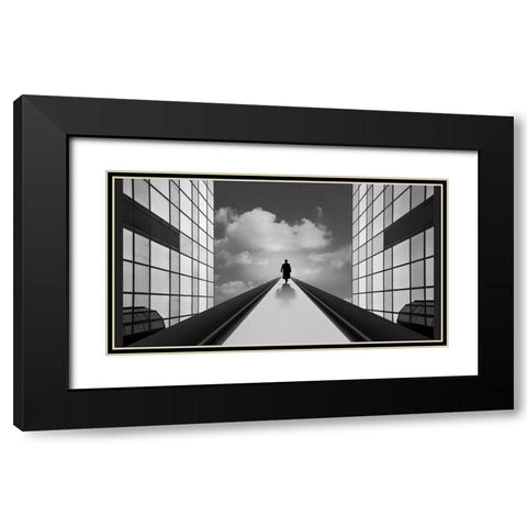 Walking To The Light Black Modern Wood Framed Art Print with Double Matting by Van Den, Jef
