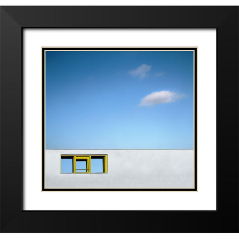 Yellow Window Black Modern Wood Framed Art Print with Double Matting by Claes, Gilbert