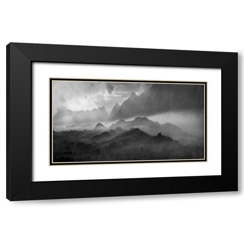 Valhalla Black Modern Wood Framed Art Print with Double Matting by Stefan, Jacek