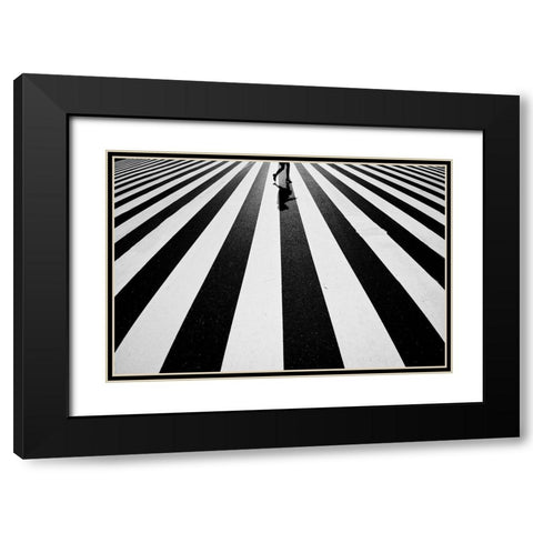 Black And White Black Modern Wood Framed Art Print with Double Matting by Tomihisa, Kouji