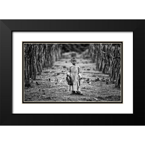 Lost Black Modern Wood Framed Art Print with Double Matting by Jovic, Goran