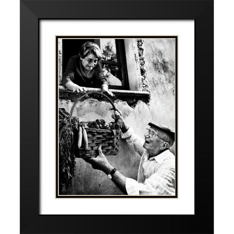 Lifetime Friends Black Modern Wood Framed Art Print with Double Matting by Maiorana, Giuseppe