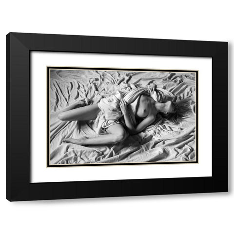 Woman Beauty Black Modern Wood Framed Art Print with Double Matting by Blasko, Jan
