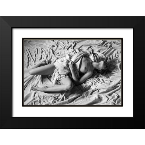 Woman Beauty Black Modern Wood Framed Art Print with Double Matting by Blasko, Jan