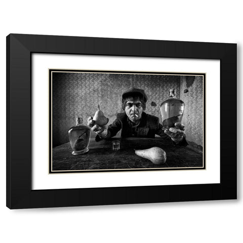 Eat Or Drink? Black Modern Wood Framed Art Print with Double Matting by Grobenski, Mario