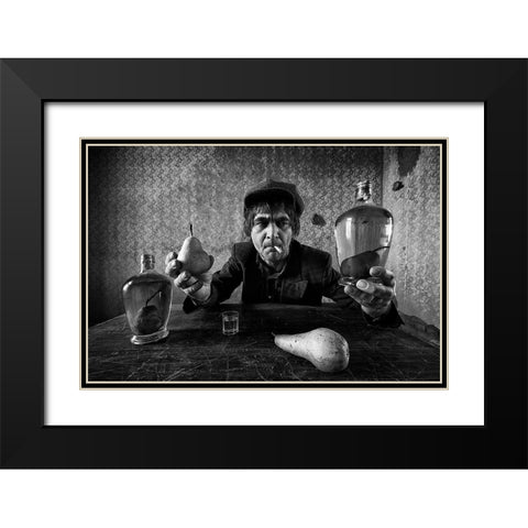 Eat Or Drink? Black Modern Wood Framed Art Print with Double Matting by Grobenski, Mario