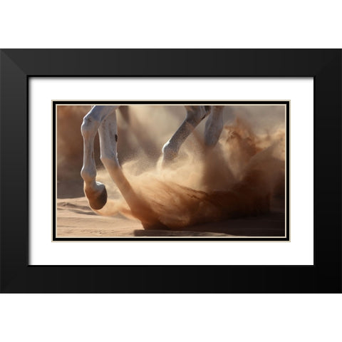 Oman Desert Black Modern Wood Framed Art Print with Double Matting by Civici, Kadir