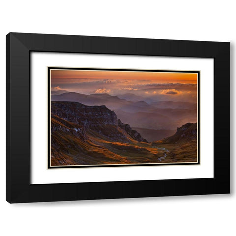 Vantage Point Black Modern Wood Framed Art Print with Double Matting by Zsolt Andras, Szabo