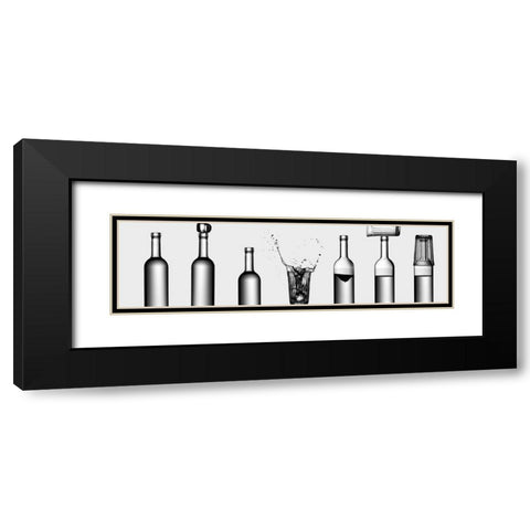 Bottles Game Black Modern Wood Framed Art Print with Double Matting by Kasmasov, Valeriy