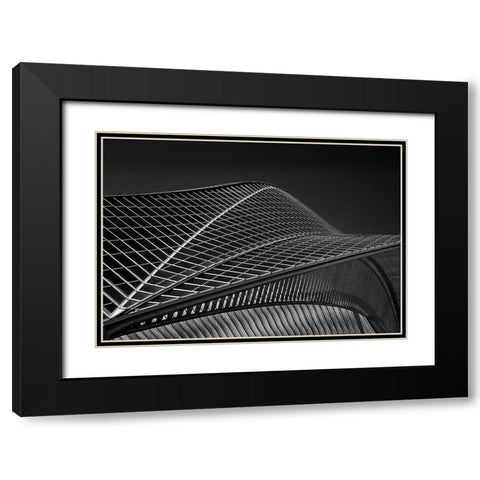 Stationlines Black Modern Wood Framed Art Print with Double Matting by Van Maastricht, Henk