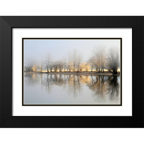 January Morning Black Modern Wood Framed Art Print with Double Matting by Bor