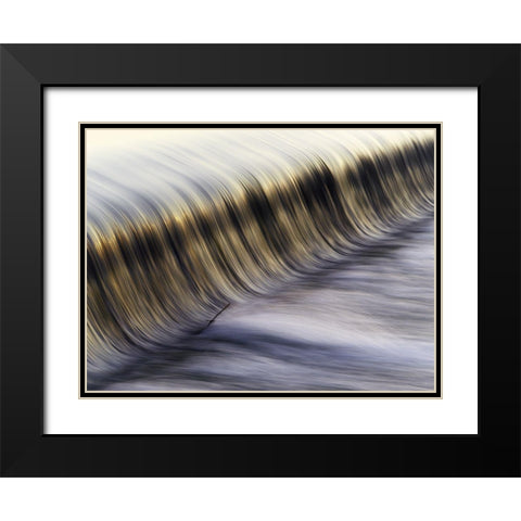 Golden Water Black Modern Wood Framed Art Print with Double Matting by Mahrlein, Michael