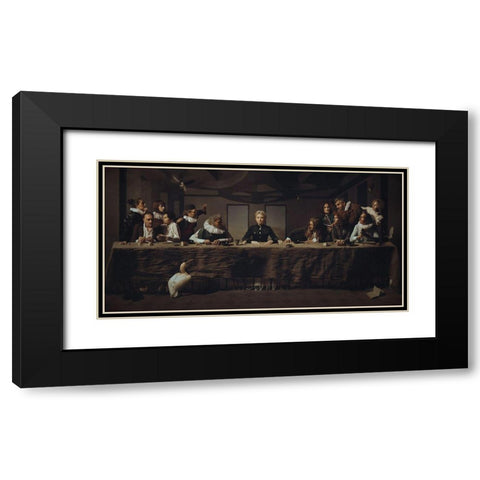 L?Ultima Cena Black Modern Wood Framed Art Print with Double Matting by Voloshin, Igor
