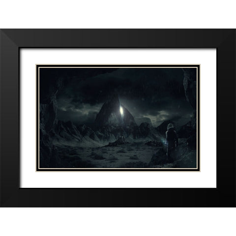 Apocalipto Black Modern Wood Framed Art Print with Double Matting by Perez, Alvaro