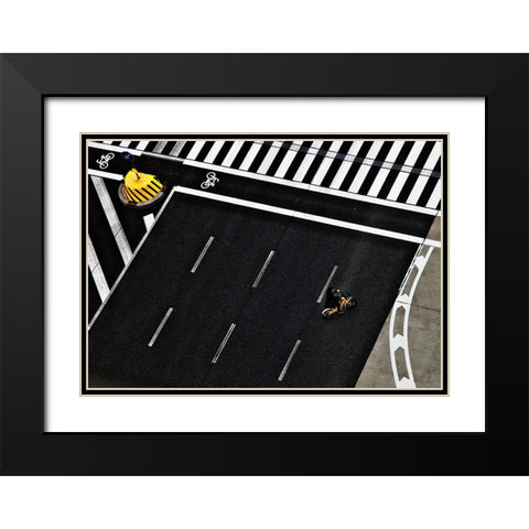 Bicycle Black Modern Wood Framed Art Print with Double Matting by Ikeda, Keisuke