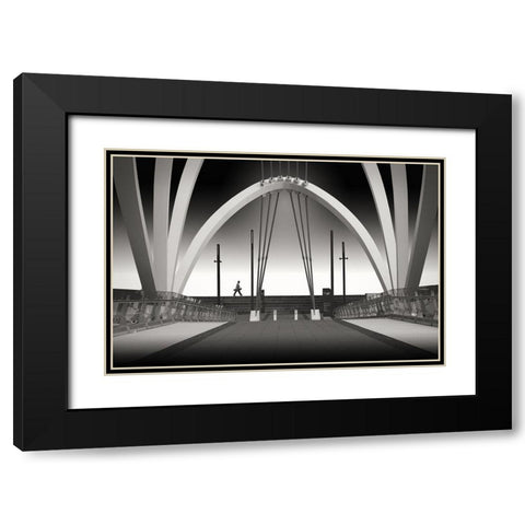 Seafarers Bridge Black Modern Wood Framed Art Print with Double Matting by Donoghue, Adrian
