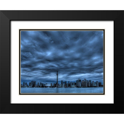Toronto Blue Black Modern Wood Framed Art Print with Double Matting by Witjes, Max