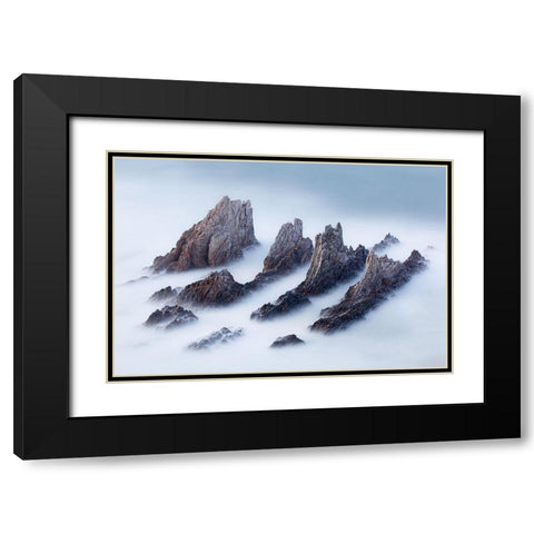 Crests And Valleys Black Modern Wood Framed Art Print with Double Matting by Antonio Perez, Jose