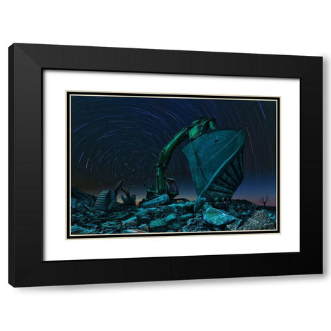 Dewosmir Black Modern Wood Framed Art Print with Double Matting by Majkut, Peter