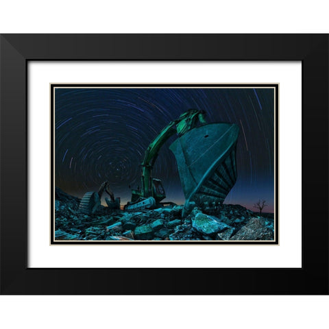 Dewosmir Black Modern Wood Framed Art Print with Double Matting by Majkut, Peter