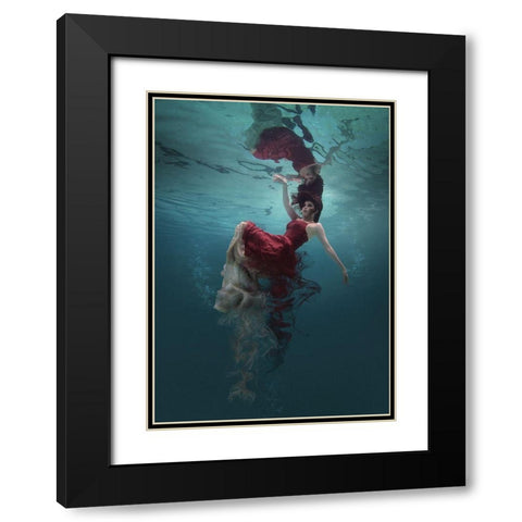 Evanesced Black Modern Wood Framed Art Print with Double Matting by Suherman, Martha