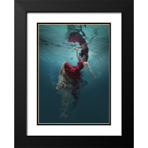 Evanesced Black Modern Wood Framed Art Print with Double Matting by Suherman, Martha