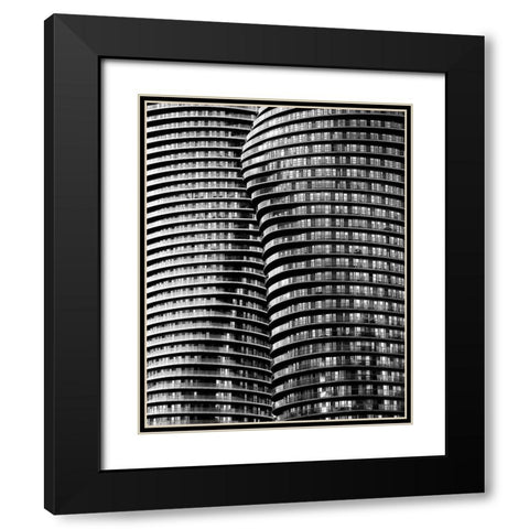 Absolute Towers Black Modern Wood Framed Art Print with Double Matting by Shainidze, Roland