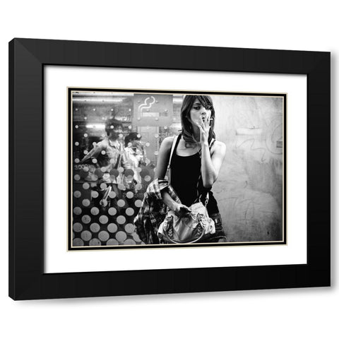 Untitled Black Modern Wood Framed Art Print with Double Matting by Suzuki, Tatsuo