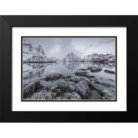 Reine Black Modern Wood Framed Art Print with Double Matting by Hoffmann, Raymond
