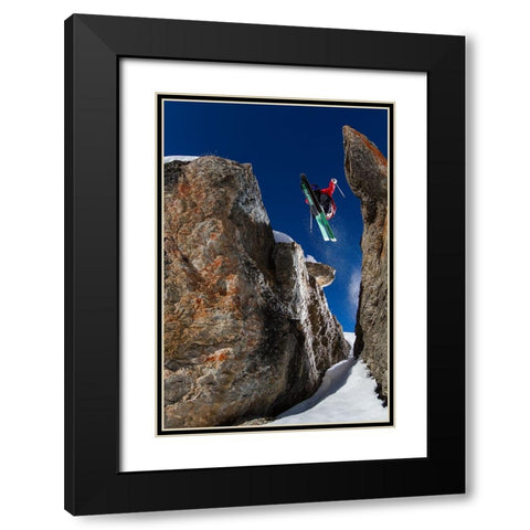 In Between The Rocks Black Modern Wood Framed Art Print with Double Matting by Shu, Tristan