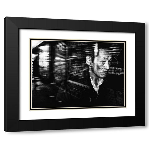 Untitled Black Modern Wood Framed Art Print with Double Matting by Suzuki, Tatsuo