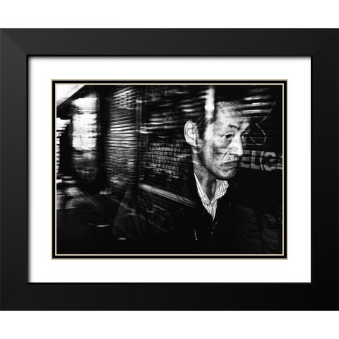 Untitled Black Modern Wood Framed Art Print with Double Matting by Suzuki, Tatsuo