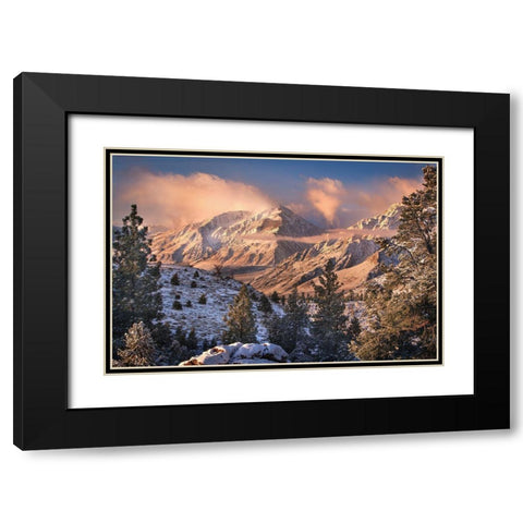 Mountain Light Black Modern Wood Framed Art Print with Double Matting by Moore, Chris