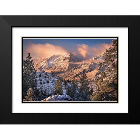 Mountain Light Black Modern Wood Framed Art Print with Double Matting by Moore, Chris