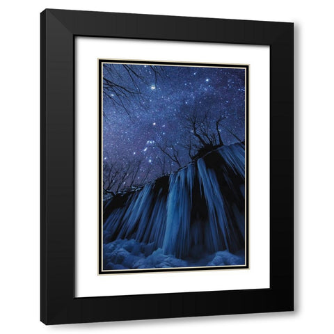 Freezing Cold Night Black Modern Wood Framed Art Print with Double Matting by Takanobu, Kano