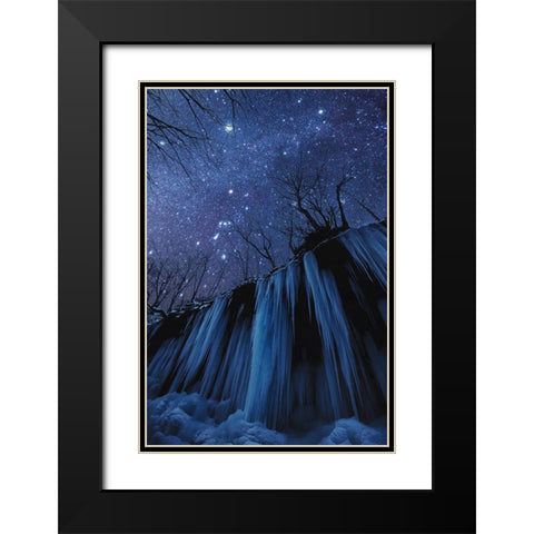 Freezing Cold Night Black Modern Wood Framed Art Print with Double Matting by Takanobu, Kano