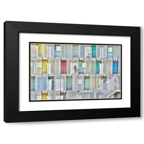 Housemate Black Modern Wood Framed Art Print with Double Matting by Ikeda, Keisuke