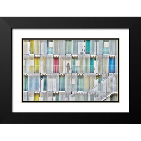 Housemate Black Modern Wood Framed Art Print with Double Matting by Ikeda, Keisuke