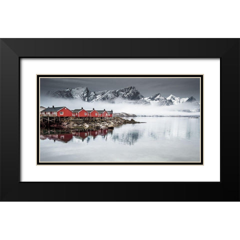 Lofoten Black Modern Wood Framed Art Print with Double Matting by Yaakobi, Lior